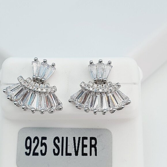 "925 Sterling Silver Cubic Zirconia Earrings, U19254838 - Picture 3 of 11